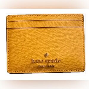 KATE SPADE Madison Leather Card Holder Daffodil Yellow (NWT)